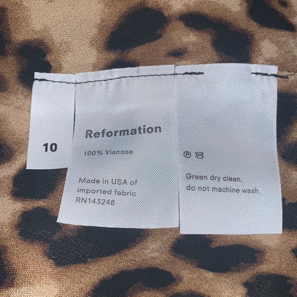 Reformation Alma A-line crepe Midi Dress In Leopard print size 10 - Picture 11 of 14